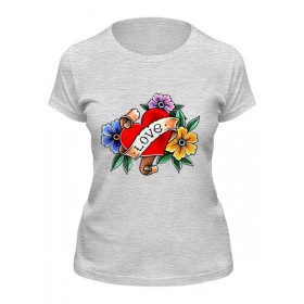 classic_woman_tee с принтом Сердце old school в Тамбове,  |  | 