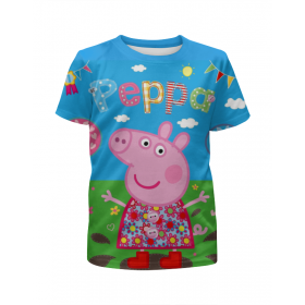 full_print_girl_tee с принтом Peppa Pig в Тамбове,  |  | 