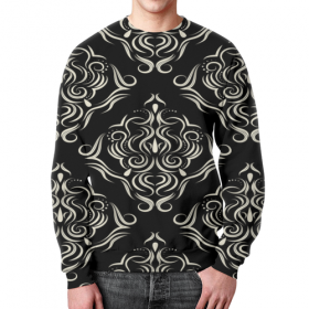 full_print_sweatshirt с принтом Черно белая роспись в Тамбове,  |  | Тематика изображения на принте: 