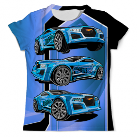 full_print_tee с принтом Hot Wheels в Тамбове, Футболка с нанесением полноцветного изображения по всей поверхности может быть выполнена в двух вариантах - ХЛОПОК и СИНТЕТИКА. | Хлопок - ткань из 100% хлопка высшего качества пенье.  <br>Синтетика - ткань с высоким содержанием синтетического волокна (до 80%).  Материал хорошо тянется, имеет приятную на ощупь фактуру | Тематика изображения на принте: 