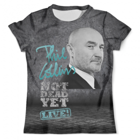 full_print_tee с принтом Phil Collins в Тамбове, Футболка с нанесением полноцветного изображения по всей поверхности может быть выполнена в двух вариантах - ХЛОПОК и СИНТЕТИКА. | Хлопок - ткань из 100% хлопка высшего качества пенье.  <br>Синтетика - ткань с высоким содержанием синтетического волокна (до 80%).  Материал хорошо тянется, имеет приятную на ощупь фактуру | 