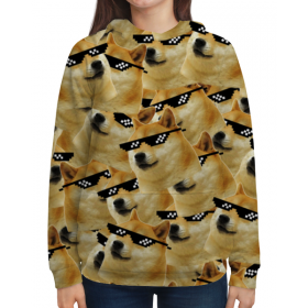 full_print_woman_hoodie с принтом Doge meme, deal with it очки в Тамбове,  |  | 