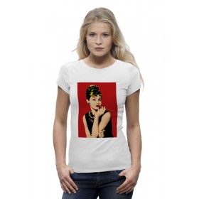 woman_tee с принтом Одри Хепбёрн (Audrey Hepburn) в Тамбове,  |  | 